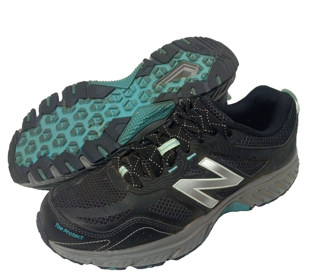 New Balance 510 v4 All Terrain Run Shoes Womens Sz 8 B Black Green /No Insoles